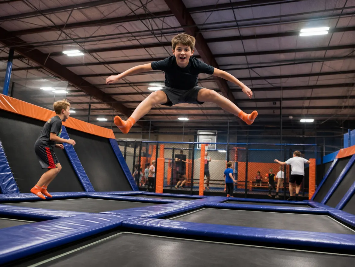 A trampoline park of the kind Pinpoint signs